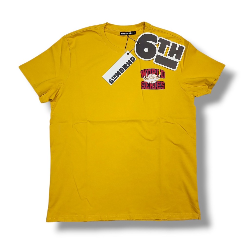 6th NBRHD "Homerun" Crew Neck Gold T-Shirt Men's L NWT‎